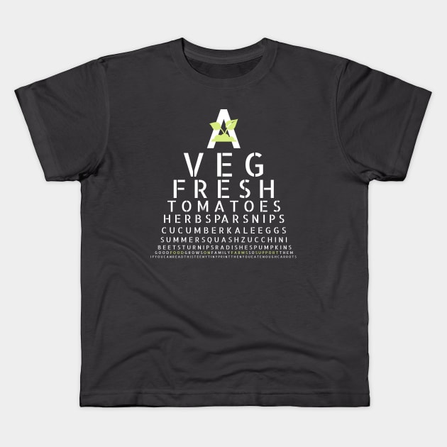 FARMER'S EYE TEST [drk] Kids T-Shirt by ambrdsgn